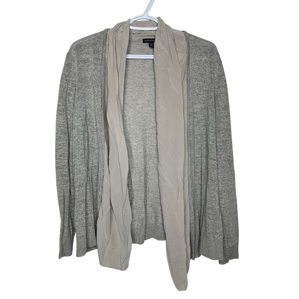 Eileen Fisher Italian Yarn Silk Light Weight Open Front Cardigan